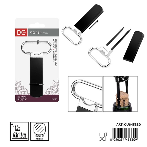 [0239065] Sacacorchos de horquilla de zinc 11.2x6.3x1.2 cm DC CASA - Accesorios de cocina