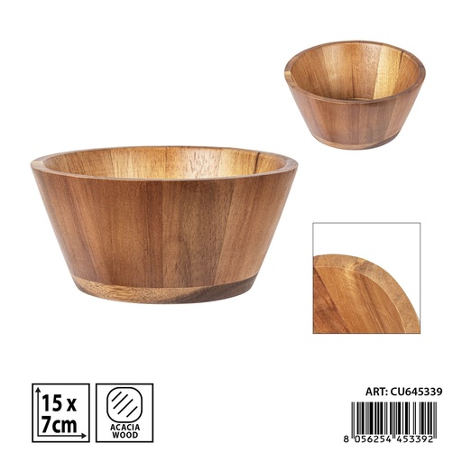 [0240331] Ensaladera de acacia 15x7 cm - Accesorios de cocina y ensaladeras