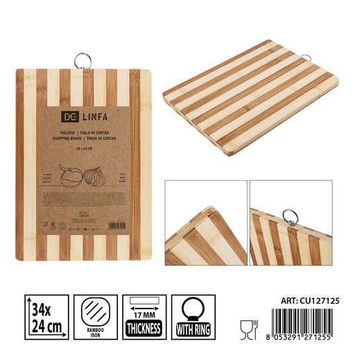 [0242868] Tabla de cortar de bambú DC CASA 34x24cm - Accesorios de cocina