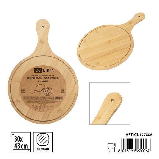 [0242679] Bandeja de bambú para pizza 30x43cm - Accesorios de cocina