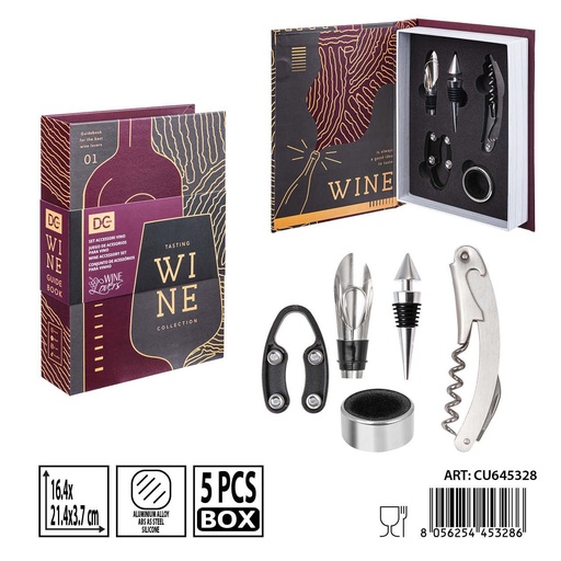 [0239063] Accesorios para vino set de 5 piezas 16.4x21.4x3.7 cm DC CASA - Utensilios de cocina