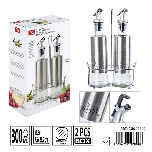 [0236136] Set de aceiteras y vinagreras 2PZ 300 ml - Utensilios de cocina y almacenamiento