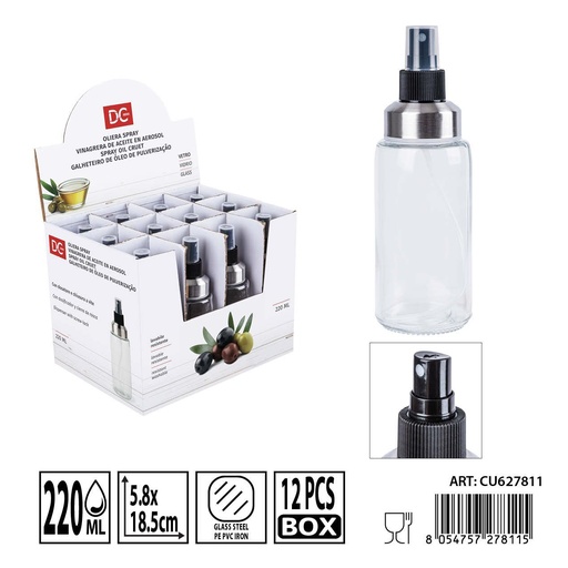[0236138] Vinagrera de cristal 5.8x13 cm 220ml DC CASA - Utensilios de mesa