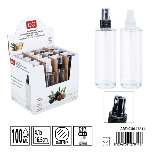 [0236141] Vinagrera de cristal 4.1x16.5 cm 100ml DC CASA - Utensilios de mesa