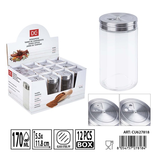 [0236145] Salero de cristal 5x12 cm 170ml DC CASA - Utensilios de mesa