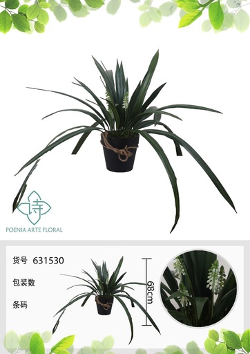[631530] Maceta suspendida de flores artificiales 68 cm con 30 piezas - Novedades en decoración 