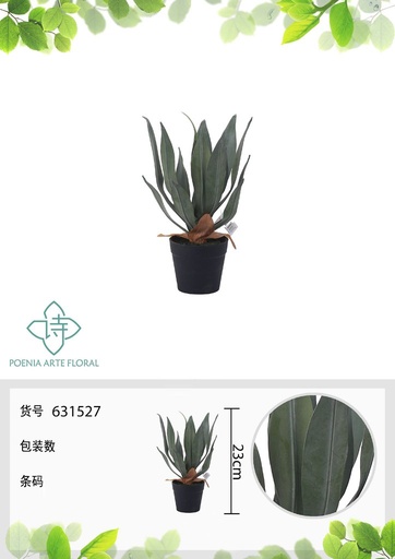 [631527] Maceta suspendida de plantas artificiales 23 cm con 15 hojas - Novedades en decoración 