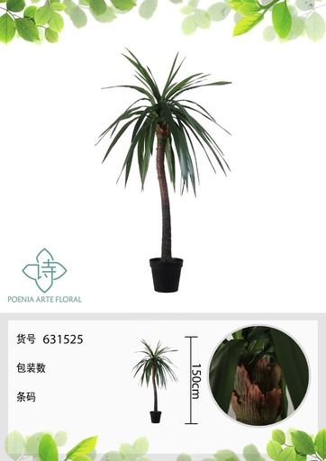 [631525] Maceta suspendida con planta de dragón 150 cm con 50 hojas - Novedades en decoración 