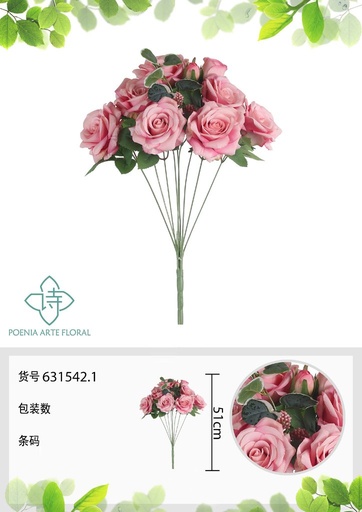 [631542.1] Ramo de rosas artificiales 51 cm de primavera - Novedades en decoración 