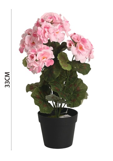 [M630977浅粉] Geranio artificial en maceta - Planta decorativa en maceta 