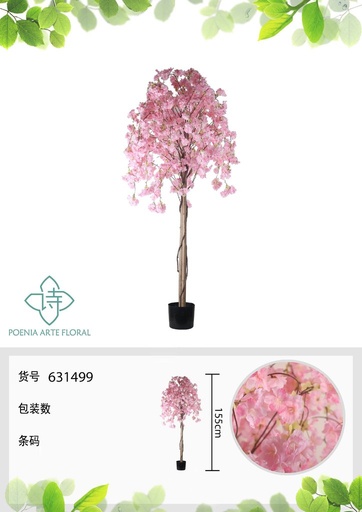 [631499] Rama de melocotón artificial de 155 cm - Planta decorativa 