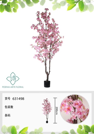 [631498] Rama de melocotón artificial de 200 cm - Planta decorativa 