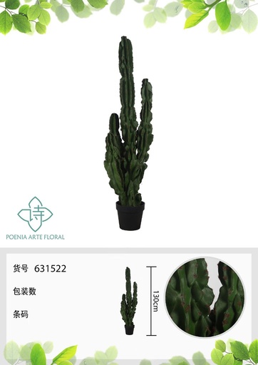 [631522] Rama de dragón de tres brazos artificial con espinas de 1.3 m - Planta decorativa