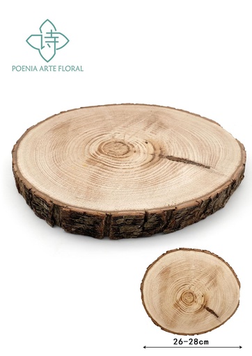 [0731788447298] Disco de madera castaño 26-28cm - Decoración rústica