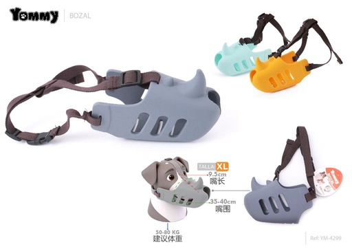 [YM4299] Bozal de silicona con forma de rinoceronte para perros 35cm - Accesorios para mascotas
