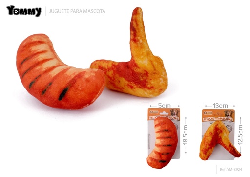 [YM8924] Juguete de peluche para mascotas en forma de pollo o hot dog 12.5*13 cm / 18.5*5 cm - Juguetes de peluche para mascotas