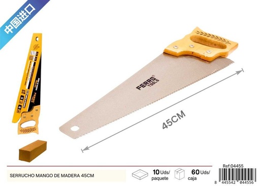 [04455] Serrucho con mango de madera de 45cm - Herramientas de ferretería y sierras