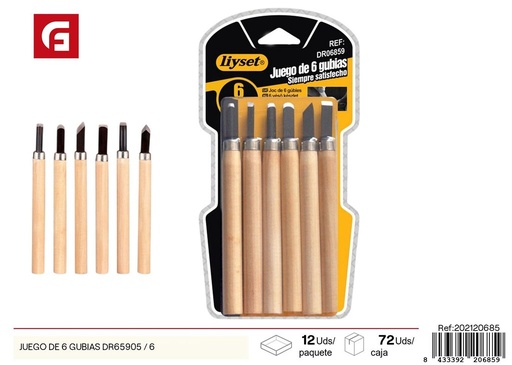 [202120685] juego de 6 gubias DR65905 - Herramientas de carpintería