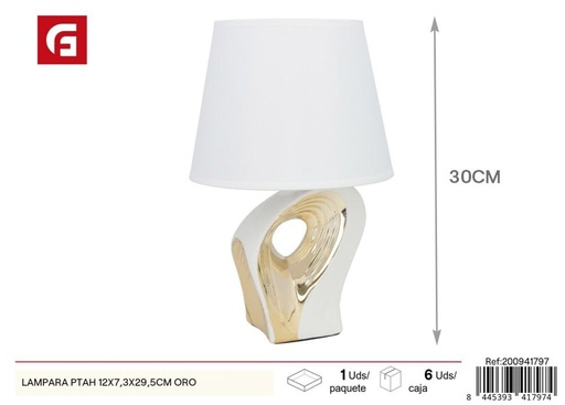 [200941797] Lámpara de mesa dorada 12*7.3*29.5 cm - Iluminación y lámparas de mesilla