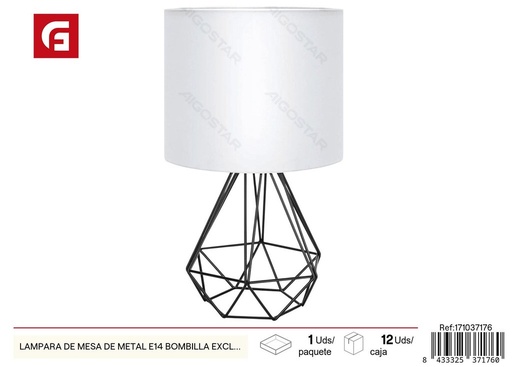 [171037176] Lámpara de mesa de metal E14 (bombilla excluida) - Iluminación y lámparas de mesilla