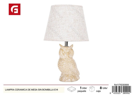 [171030999] Lámpara cerámica de mesa E14 (bombilla excluida) - Iluminación y lámparas de mesilla