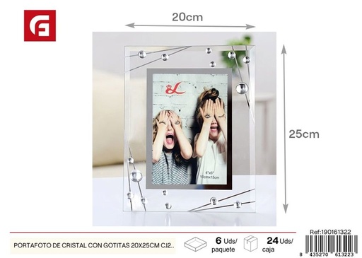 [190161322] Portafoto de cristal con gotitas 20X25 cm (24 piezas) - Marcos y portafotos