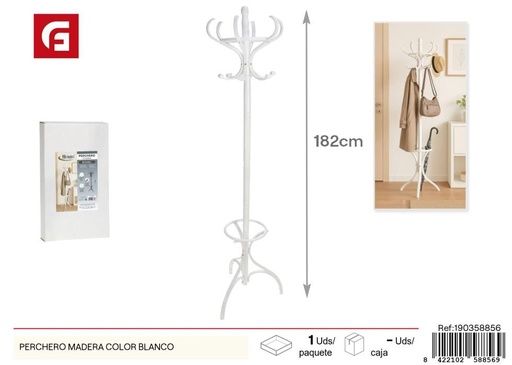 [190358856] Perchero madera color blanco - Organización y decoración del hogar