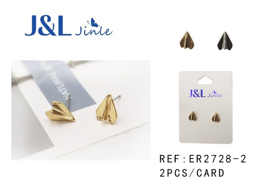 [ER2728-2] Pendientes aviones dorado y plateado