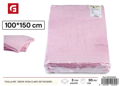 [130101825] Toalla de baño 380 gr. rosa claro 100*150 cm - Textil de hogar y toallas de baño