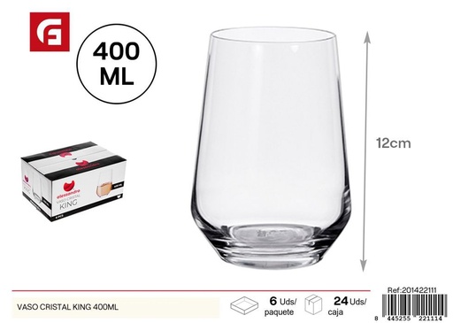 [201422111] Vaso de cristal King 400 ml - Vasos de vidrio
