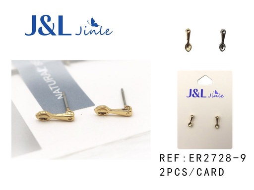 [ER2728-9] Pendientes cucharas dorado y plateado