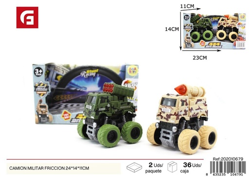 [202010679] Camión militar fricción 24x14x11 cm - Juguetes de vehículos militares
