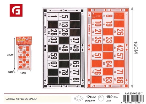 [204632217] Carta de bingo 48 pcs - Juegos de mesa