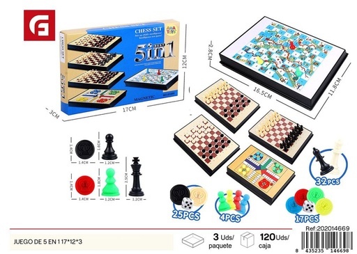 [202014669] Juego de 5 en 1 17x12x3 - Diversión en mesa y actividades