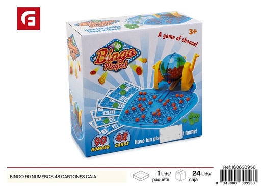 [160630956] Bingo 90 números 48 cartones en caja - Juego de mesa entretenido
