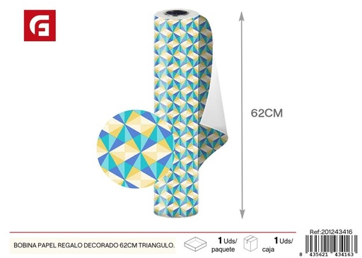 [201243416] Bolsa de papel decorado de 62cm con triángulos - Material de regalo
