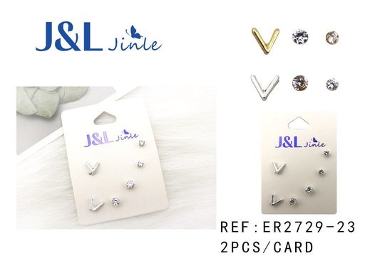 [ER2729-23] Pendientes letra V set 3 para joyería