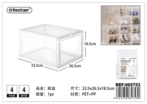 [965753] Caja apilable para zapatos transparente 33.5x26.5x18.5 cm - Almacenamiento del hogar