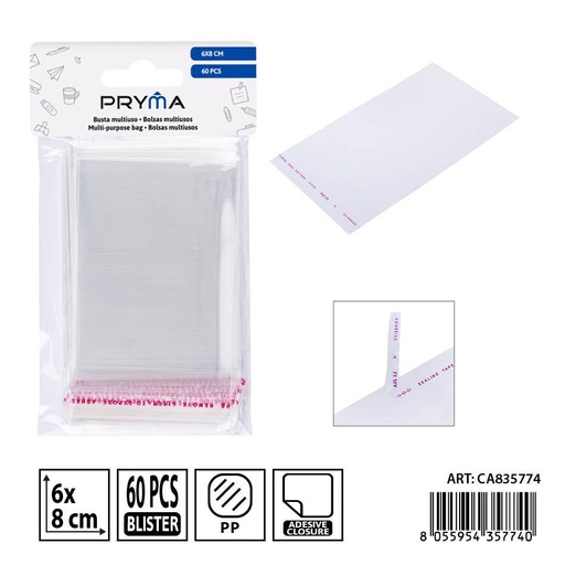 [0242384] Sobre con cierre adhesivo 6x8 cm 100 piezas - Suministros de oficina y embalaje