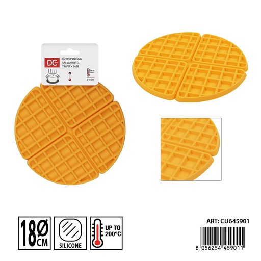 [0241944] Salvamantel de silicona forma waffle 18x18 cm DC CASA - Accesorio útil de cocina