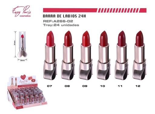 [A266-02] Lápiz labial 24h 24/u - Labiales de larga duración