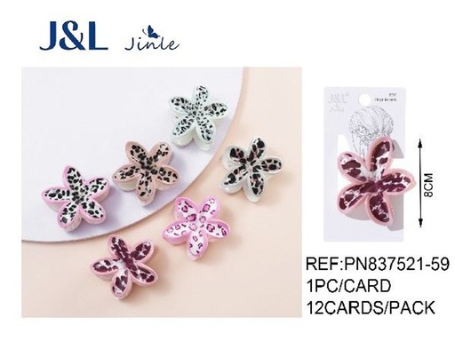 [8445801246806] Pinza de pelo flor 8 cm 12/u - Accesorios decorativos para el cabello