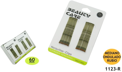 [8422608081052] Clip ondulado 6 cm rubio 24/u - Accesorios para el cabello