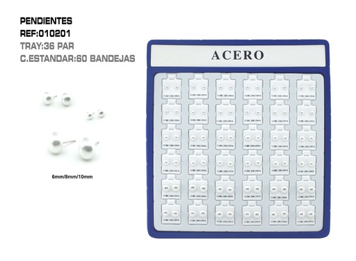 [010201] Pack de pendientes ovalados 36 unidades - Accesorios de bisutería
