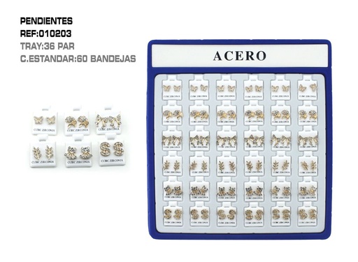 [010203] Pack de pendientes variados 36 unidades - Accesorios de bisutería