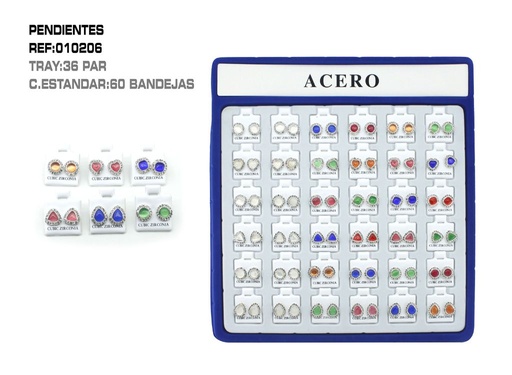 [010206] Pack de pendientes variados 36 unidades - Accesorios de bisutería