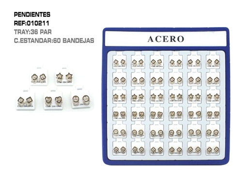 [010211] Pack de pendientes variados 36 unidades - Accesorios de bisutería