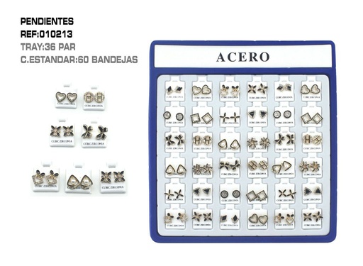 [010213] Pack de pendientes variados 36 unidades - Accesorios de bisutería
