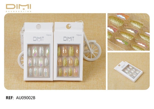 [8435693818526] Uñas postizas adultas 12 unidades AU09002B DM - Manicura y decoración de uñas