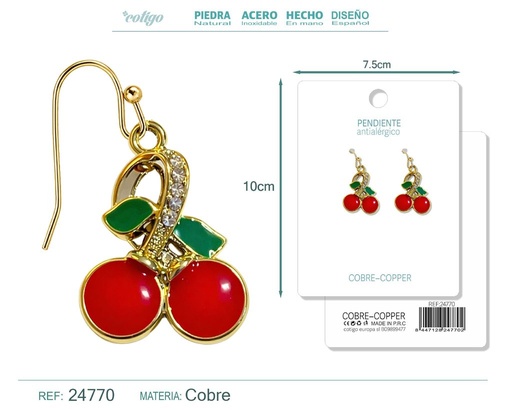 [24770] Pendiente de cereza - Accesorios de bisutería de frutas